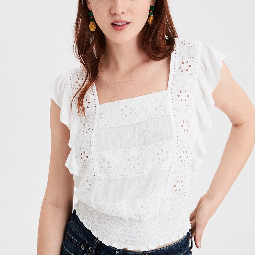 American Eagle White Crop Top